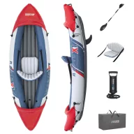   Felfújható kajak, BESTWAY Rapid X1, fehér/kék, 290 x 91 cm (1 személyes), PVC, evezővel, pumpával, hordtáskával, javítótapasszal, teherbírás: 120 kg (65176)
