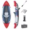 Felfújható kajak, BESTWAY Rapid X1, fehér/kék, 290 x 91 cm (1 személyes), PVC, evezővel, pumpával, hordtáskával, javítótapasszal, teherbírás: 120 kg (65176)