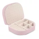 Ékszerdoboz, Massido MS-707, 16,5 x 12 x 5 cm, rózsaszín, PU műbőr, zárható, könnyű, utazáshoz ideális, több rekesszel