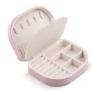 Ékszerdoboz, Massido MS-707, 16,5 x 12 x 5 cm, rózsaszín, PU műbőr, zárható, könnyű, utazáshoz ideális, több rekesszel