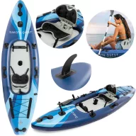   Kajak, Intex Dakota Quest Professional Series, 320 x 79 x 20 cm, 1 személyes, evezővel, pumpával, összecsukható háttámlás üléssel, nagy stabilizátorral, 2 horgászbot-tartóval, telefontartóval, pohártartóval, hátizsákkal, 160 kg teherbírás (68245)