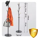 Álló ruhafogas, Massido 684000, fekete, magasság: 178 cm, 9 akasztó, márvány talp, acél váz, teherbírás: 20 kg