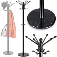   Álló ruhafogas, Massido 684300, fekete, magasság: 175 cm, 16 akasztó, márvány talp, acél váz, 360°-ban forgatható, teherbírás: 20 kg