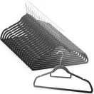 Vállfa szett, Massido MS-859, szürke, velúr bevonat, 44,5 × 15,5 cm, forgatható acél akasztó, 20 db-os szett