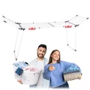 Ruhaszárító, Massido Lydia, fehér, 27 m szárítófelület, teleszkópos, összecsukható, csipesztartóval, 60 cm szélesség