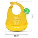 Etetőelőke, Ricokids, sárga, 31 x 22,5 cm, szilikon, zsebes, vízálló, BPA-mentes, 7 fokozatban állítható