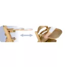 Etetőszék, Nukido Nelo, fa, fehér, állítható ülés és lábtartó, levehető tálcával, 3 pontos biztonsági öv, puha betét, teherbírás: etetőszékként: 15 kg, székként: 50 kg