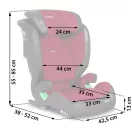 Autósülés, Nukido Louis, piros, 15–36 kg / 100–150 cm, Isofix, i-Size (ECE R129), 12 fokozatú fejtámla, 2 fokozatú döntés, mosható huzat, oldalsó védelem