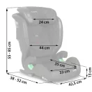 Autósülés, Nukido Louis, sötétkék, 15–36 kg / 100–150 cm, Isofix, i-Size (ECE R129), 12 fokozatú fejtámla, 2 fokozatú döntés, mosható huzat, oldalsó védelem