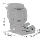 Autósülés, Nukido Louis Soft, fekete, 15–36 kg / 100–150 cm, Isofix, i-Size (ECE R129), 12 fokozatú fejtámla, 2 fokozatú döntés, mosható huzat, oldalsó védelem