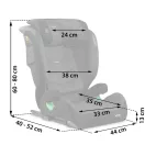 Autósülés, Nukido Louis Soft, sötétszürke, 15–36 kg / 100–150 cm, Isofix, i-Size (ECE R129), 12 fokozatú fejtámla, 2 fokozatú döntés, mosható huzat, oldalsó védelem