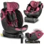 Autósülés, Nukido Prestige Line, rózsaszín, 0–36 kg / 40-150 cm, Isofix, i-Size (ECE R129), 12 fokozatú fejtámla, 5 fokozatú döntés, csecsemőbetét, 360°-ban forgatható