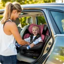Autósülés, Nukido Prestige Line, rózsaszín, 0–36 kg / 40-150 cm, Isofix, i-Size (ECE R129), 12 fokozatú fejtámla, 5 fokozatú döntés, csecsemőbetét, 360°-ban forgatható