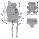 Autósülés, Nukido Aero Line, fekete, 0-36 kg / 40–150 cm, Isofix, i-Size (ECE R129) 360°-ban forgatható, SIP oldalsó ütközésvédelem, 5 pontos övrendszer