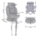 Autósülés, Nukido Aero Line, fekete/sötétkék, 0-36 kg / 40–150 cm, Isofix, i-Size (ECE R129) 360°-ban forgatható, SIP oldalsó ütközésvédelem, 5 pontos övrendszer