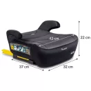 Autós ülésmagasító, Nukido Louis 710201, sötétszürke, 22–36 kg / 125-150 cm, Isofix, i-Size (ECE R129), mosható huzat, 3 pontos rögzítés