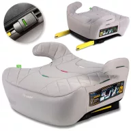   Autós ülésmagasító, Nukido Louis 710202, világosszürke, 22–36 kg / 125-150 cm, Isofix, i-Size (ECE R129), mosható huzat, 3 pontos rögzítés