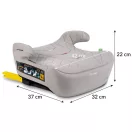 Autós ülésmagasító, Nukido Louis 710202, világosszürke, 22–36 kg / 125-150 cm, Isofix, i-Size (ECE R129), mosható huzat, 3 pontos rögzítés