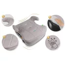 Autós ülésmagasító, Nukido Louis 710202, világosszürke, 22–36 kg / 125-150 cm, Isofix, i-Size (ECE R129), mosható huzat, 3 pontos rögzítés
