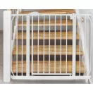 Biztonsági kapu, babarács, Nukido 718100, fehér, szélesség: 75-105 cm, magasság: 78 cm, egykezes nyitás, dupla zár, kétirányú nyílás, fém és műanyag (TE718100)
