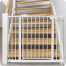 Biztonsági kapu, babarács, Nukido 718100, fehér, szélesség: 75-105 cm, magasság: 78 cm, egykezes nyitás, dupla zár, kétirányú nyílás, fém és műanyag (TE718100)