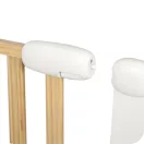 Biztonsági kapu, babarács, Nukido 718500, fehér, 74-105 cm, magasság: 77 cm, egykezes nyitás, dupla zár, egyoldalú nyílás, fém és fa