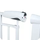 Biztonsági kapu, babarács, Nukido 718600, fehér, szélesség: 76-104 cm, magasság: 79 cm, egykezes nyitás, mágneses dupla zár, kétirányú nyílás, fém (TE718600)