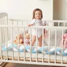 Rácsvédő kiságyba, Ricokids, kék/szürke, 300 x 11,5 cm, antiallergén, mosható, puha tapintású