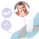 Rácsvédő kiságyba, Ricokids, kék/szürke, 300 x 11,5 cm, antiallergén, mosható, puha tapintású