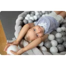 Rácsvédő kiságyba, Ricokids, kék/szürke, 300 x 11,5 cm, antiallergén, mosható, puha tapintású