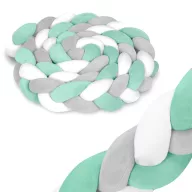   Rácsvédő kiságyba, Ricokids, zöld/szürke, 300 x 11,5 cm, kék-szürke, antiallergén, mosható, puha tapintású