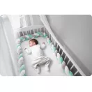 Rácsvédő kiságyba, Ricokids, zöld/szürke, 300 x 11,5 cm, kék-szürke, antiallergén, mosható, puha tapintású