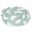 Rácsvédő kiságyba, Ricokids, zöld/szürke, 300 x 11,5 cm, kék-szürke, antiallergén, mosható, puha tapintású