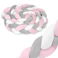   Rácsvédő kiságyba, Ricokids, rózsaszín/szürke, 300 x 11,5 cm, kék-szürke, antiallergén, mosható, puha tapintású