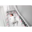Rácsvédő kiságyba, Ricokids, rózsaszín/szürke, 300 x 11,5 cm, kék-szürke, antiallergén, mosható, puha tapintású