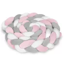 Rácsvédő kiságyba, Ricokids, rózsaszín/szürke, 300 x 11,5 cm, kék-szürke, antiallergén, mosható, puha tapintású