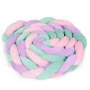 Rácsvédő kiságyba, Ricokids, zöld/rózsaszín/lila, 300 x 11,5 cm, kék-szürke, antiallergén, mosható, puha tapintású