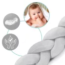 Rácsvédő kiságyba, Ricokids, szürke, 300 x 11,5 cm, antiallergén, mosható, puha tapintású