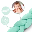 Rácsvédő kiságyba, Ricokids, zöld, 300 x 11,5 cm, kék-szürke, antiallergén, mosható, puha tapintású
