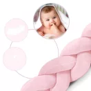 Rácsvédő kiságyba, Ricokids, rózsaszín, 300 x 11,5 cm, kék-szürke, antiallergén, mosható, puha tapintású