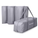 Utazó gyerekágy, Ricokids RK-240, világosszürke, 125 x 65 cm, magasság: 78 cm, levehető oldalsó bejárat, 2 fékezhető kerék, összecsukható, matraccal, teherbírás: 15 kg