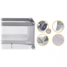 Utazó gyerekágy, Ricokids RK-240, szürke, 125 x 65 cm, magasság: 78 cm, levehető oldalsó bejárat, 2 fékezhető kerék, összecsukható, matraccal, teherbírás: 15 kg