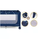 Utazó gyerekágy, Ricokids RK-240, sötétkék, 125 x 65 cm, magasság: 78 cm, levehető oldalsó bejárat, 2 fékezhető kerék, összecsukható, matraccal, teherbírás: 15 kg