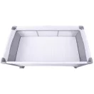 Utazó gyerekágy, Ricokids RK-241, szürke, 125 x 65 cm, magasság: 78 cm, levehető oldalsó bejárat, 2 fékezhető kerék, összecsukható, matraccal, pelenkázóasztallal, teherbírás: 15 kg