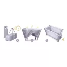 Utazó gyerekágy, Ricokids RK-241, szürke, 125 x 65 cm, magasság: 78 cm, levehető oldalsó bejárat, 2 fékezhető kerék, összecsukható, matraccal, pelenkázóasztallal, teherbírás: 15 kg