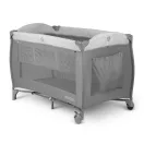 Utazó gyerekágy, Ricokids RK-241, szürke, 125 x 65 cm, magasság: 78 cm, levehető oldalsó bejárat, 2 fékezhető kerék, összecsukható, matraccal, pelenkázóasztallal, napellenzővel, teherbírás: 15 kg