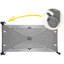Utazó gyerekágy, Ricokids RK-241, szürke, 125 x 65 cm, magasság: 78 cm, levehető oldalsó bejárat, 2 fékezhető kerék, összecsukható, matraccal, pelenkázóasztallal, napellenzővel, teherbírás: 15 kg
