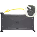 Utazó gyerekágy, Ricokids RK-241, antracit, 125 x 65 cm, magasság: 78 cm, levehető oldalsó bejárat, 2 fékezhető kerék, összecsukható, matraccal, pelenkázóasztallal, napellenzővel, teherbírás: 15 kg