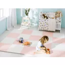 Játszószőnyeg, Ricokids 738201, fehér/barack, 120 x 120 cm, 4 db-os kirakós szett, összeilleszthető elemek, vastagság: 1 cm, EVA hab