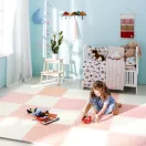Játszószőnyeg, Ricokids 738201, fehér/barack, 120 x 120 cm, 4 db-os kirakós szett, összeilleszthető elemek, vastagság: 1 cm, EVA hab